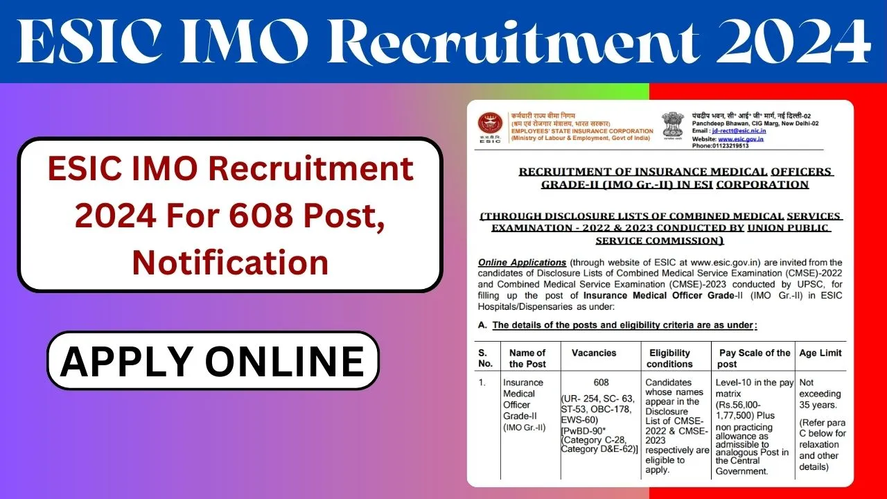 ESIC IMO Recruitment 2024