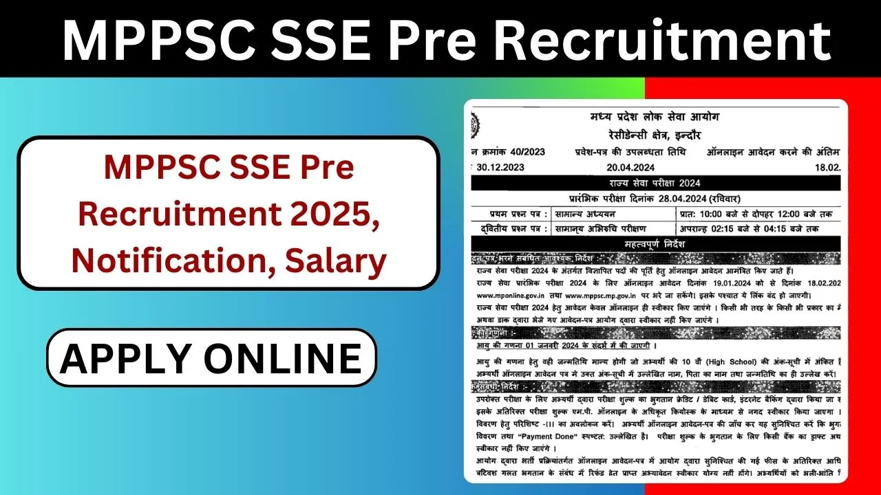 MPPSC SSE Pre Recruitment 2025